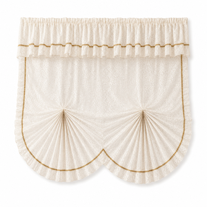 Rideau romain vintage en dentelle royale, voilage à volants floraux délicats filtrant la lumière pour salon et chambre, taille personnalisée, vente en gros - Product Image 1