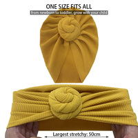 Bonnet tricoté doux pour bébé garçon et fille, en coton côtelé, élastique, uni, épais et chaud, style donut, pour nouveau-né, turban et bandeau