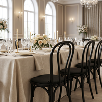 Chaise Thonet en bois de hêtre massif avec coussin amovible, chaise de salle à manger en bois courbé noir pour mariage, hôtel, café