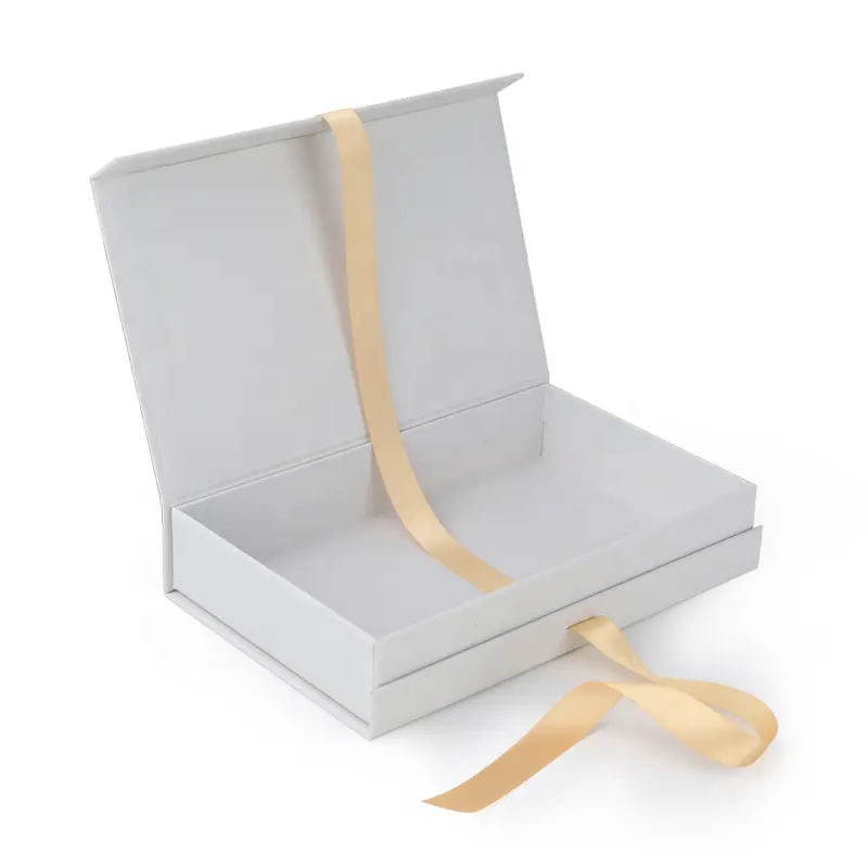 Regalo Personalizadas Caja Rosa Grande Blanca Papel Caja Con Cinta Boda Plegable Empaquetada Para El Asa Personalizada