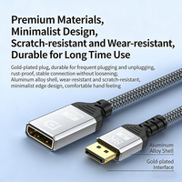 Câble d'extension DP mâle-femelle, résolution 8K, blindé en feuille d'aluminium