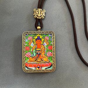 Douze zodiaque huit patron divinité scénique zone pendentif non peint à la main Thangka religieux alliage bijoux bouddha Souvenir enfants - Product Image 5