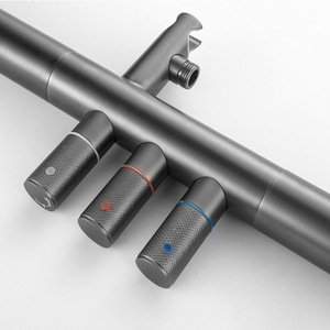 Gun Metal <span class=keywords><strong>Colonne</strong></span> <span class=keywords><strong>de</strong></span> douche extérieure en laiton massif <span class=keywords><strong>Robinet</strong></span> <span class=keywords><strong>de</strong></span> pluie à 3 poignées <span class=keywords><strong>pour</strong></span> piscine <span class=keywords><strong>Jardin</strong></span> Support <span class=keywords><strong>de</strong></span> sol poli Rain Spray - Product Image 4