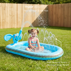 Juguete Inflable de Elefante con Rociador de Agua para Jugar en el Agua en Verano, Piscina de Chapoteo para Bebés o Piscina de Pelotas - Product Image 2