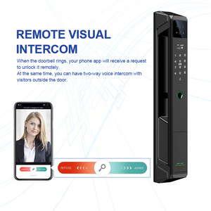 Otomatik elektrikli dijital 3D yüz parmak izi tanıma anahtarsız giriş akıllı kilit ahşap Tuya App WiFi bulut erişim için alüminyum - Product Image 3