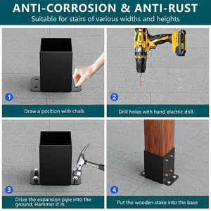 JH-Mech-Soporte <span class=keywords><strong>de</strong></span> anclaje <span class=keywords><strong>de</strong></span> poste, personalizado, resistente, en forma <span class=keywords><strong>de</strong></span> U, valla <span class=keywords><strong>de</strong></span> <span class=keywords><strong>hormigón</strong></span> húmedo real, barandilla, pérgola <span class=keywords><strong>de</strong></span> madera, paquete <span class=keywords><strong>de</strong></span> 2, Base <span class=keywords><strong>de</strong></span> poste <span class=keywords><strong>de</strong></span> acero - Product Image 5