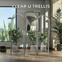 Treillis de plantes acryliques en forme de U clair classique pour soutenir les plantes grimpantes