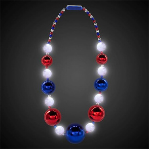 Collar de Cuentas al por Mayor en Dorado, Verde y Morado con Iluminación Led de Colores, Cadena Grande para Actividades de Carnaval - Product Image 4