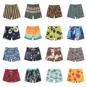 Custom made design your own logo sublimated printed waterproof boardshorts 4-way stretch swimtrunk