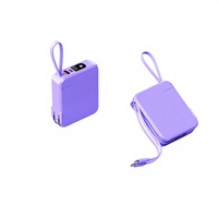 Universeller Stecker 20W 22,5W Abnehmbarer 2-in-1 LED Digital-Display 6000mAh Powerbank mit Integriertem Doppelkabel Schnellladung Dual-USB-Anschluss