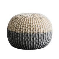 Pouf de sol moderne en tissu tissé à la main de style nordique pour chambre à coucher, coussin de canapé, repose-pieds, tabouret à chaussures amovible