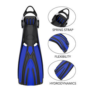 Lacets de chaussures à ressort réglables en gros, palmes de plongée pour adultes, <span class=keywords><strong>talon</strong></span> ouvert, caoutchouc TPR souple, lame en PP, palmes longues - Product Image 2