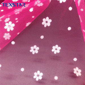 Thời Trang Tuyệt Vời 100% Polyester Red Flower Đổ Xô In Vải Tuyn Cho Trang Chủ Dệt May - Product Image 3