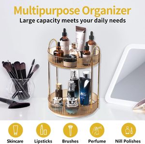 Organizador de Cosméticos Giratorio de Plástico Europeo, Multicapa, con Diseño Multifuncional para Dormitorio - Product Image 5