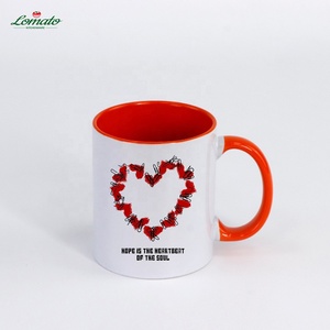 Ly sứ in chuyển nhiệt tùy chỉnh số lượng lớn, in logo theo yêu cầu, 11oz, màu sắc bên trong, tay cầm nhiều màu sắc - Product Image 5