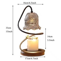 Lampe à cire parfumée avec abat-jour en verre, vente chaude, chauffe de l'intérieur vers l'extérieur avec 2 ampoules