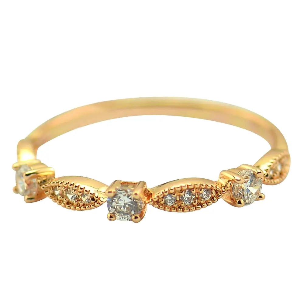 Hot Koop Modieuze Lijn Ring 10K 14K 18K Diamond Gouden Ringen Sieraden Vrouwen