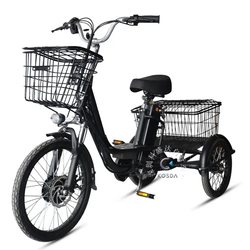 Electric Tricycle 3 Wheel Electric Tricycle Adult Cargo Electric Bike with Basket