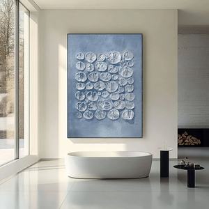 Cuadro Abstracto Vertical Grande Estilo Wabi Sabi, Pintura 3D Hecha a Mano sobre Lienzo para Decoración Moderna del Hogar - Product Image 3