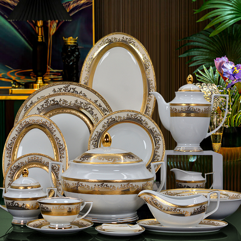 Karosa 98pcs Chinaware Luxury Porcelain Dinnerware