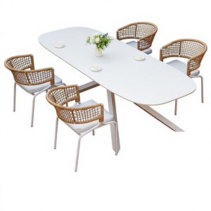 Conjunto <span class=keywords><strong>de</strong></span> <span class=keywords><strong>Mesa</strong></span> <span class=keywords><strong>y</strong></span> <span class=keywords><strong>Sillas</strong></span> para Comer al Aire Libre con Estructura Metálica, Diseño Moderno <span class=keywords><strong>y</strong></span> Simple, Móvil para Jardín, Patio, Balcón - Product Image 6