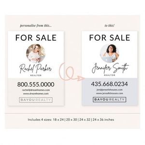 Letrero de Jardín Personalizado con Logotipo para Inmobiliarias, Plantilla de Letrero Publicitario para Jardín, Impresión Digital, Letrero de Jardín para Agentes Inmobiliarios - Product Image 6