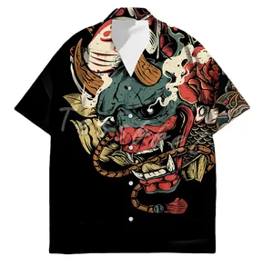 Custom Floral Print Hawaiian Men's Shirt 3d Printing Large Size Single Button Men's Shirts
