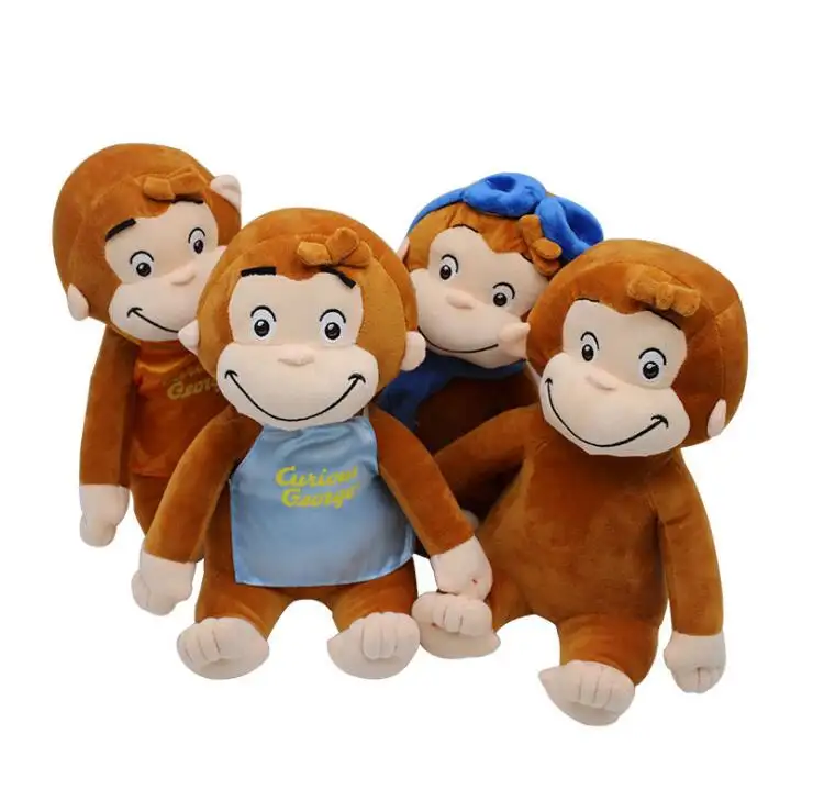 カスタム卸売工場笑顔顔猿ぬいぐるみ好奇心旺盛なジョージ猿ぬいぐるみ