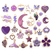 Pendentif en métal à breloques en émail de couleur mélangée aléatoire pour Bracelet boucles d'oreilles bijoux bricolage trouver des accessoires