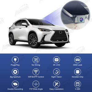 ADINKAM 대시 캠 전면 4K + 후면 1080P 듀얼 렌즈 내장 WiFi 루프 녹화 G 센서 주차 모니터 렉서스에 대한 쉬운 사용 - Product Image 2