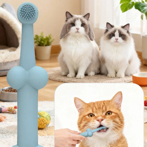 Cepillo <span class=keywords><strong>de</strong></span> Dientes <span class=keywords><strong>de</strong></span> Silicona <span class=keywords><strong>de</strong></span> Grado Alimenticio para Mascotas, Mango Suave, Cepillo <span class=keywords><strong>de</strong></span> Limpieza Dental para Perros y <span class=keywords><strong>Gatos</strong></span>, Logotipo Personalizado al por Mayor - Product Image 2
