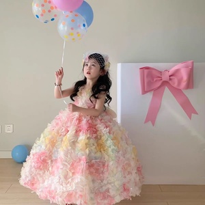 Abito da cerimonia lungo in crochet senza maniche con scollo rotondo e motivo floreale <span class=keywords><strong>per</strong></span> bambine, ideale <span class=keywords><strong>per</strong></span> feste di compleanno, serate di gala e recite di pianoforte - Product Image 6