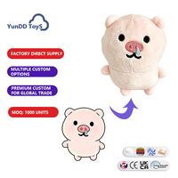 Porte-clés pendentif en peluche Fat Dudu Bear Little Pig Lulu Pudding, accessoires de sac à dos super doux en coton PP
