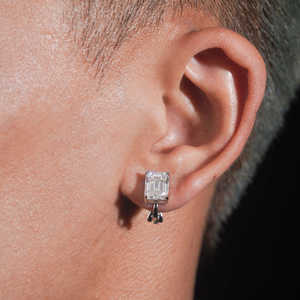 Pendientes de Clip <span class=keywords><strong>para</strong></span> Hombre Kaleido, Diseño Nuevo, Chapados en Oro, Plata de Ley 925, con Diamantes VVS, <span class=keywords><strong>Esmeralda</strong></span> y Moissanita - Product Image 5