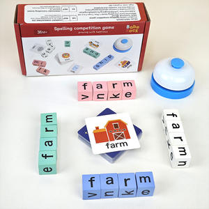 Juguetes para Niños, Juego de Bloques de Madera, Tarjetas de Palabras en Inglés, Rompecabezas de Palabras de Madera, Cubo Cambia-Expresiones, Juego de Mesa de Batalla Multijugador - Product Image 5