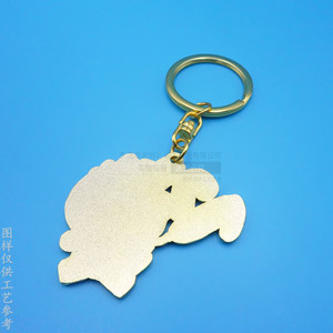 Porte-clés en métal de dessin animé, pendentif émaillé de forme irrégulière, couleur or, cadeau d'affaires, cadeau promotionnel - Product Image 3