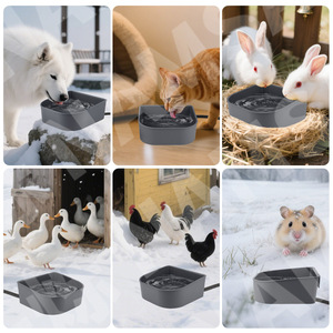 Abreuvoir chauffant pour animaux de compagnie 10L pour poulets, usage extérieur/intérieur, anti-gel, pour chiens, chats, lapins, canards, oiseaux - Product Image 1
