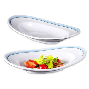 Vente en gros de <span class=keywords><strong>vaisselle</strong></span> en <span class=keywords><strong>mélamine</strong></span> forme de <span class=keywords><strong>bateau</strong></span> moderne plats de restaurant gastronomique plats de service de cuisine ustensiles - Product Image 1