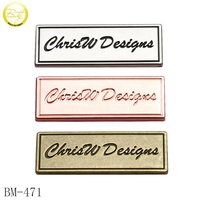 Plaque de lettres de meubles en cuivre antique, logo rectangulaire personnalisé, étiquette métallique avec vis