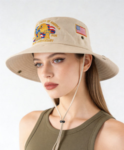 Chapeau Bob Patriotique Brodé Drapeau Américain Aigle, 250e Anniversaire des États-Unis, Chapeau de Pêcheur Anti-UV, Souvenir 1776-2026 - Product Image 6