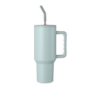 H3.0 40oz Travel Car Tumbler Handle Double Wall Stainless <b>Mug</b> <b>Lid</b> Straw Anti-Slip Custom Color - Product Image 5