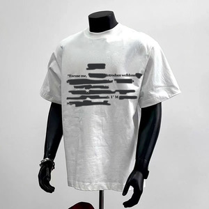 เสื้อยืดผ้าฝ้าย100% สำหรับผู้ชายเสื้อยืดโอเวอร์ไซส์พิมพ์ลายดาวเฮฟวี่เวท - Product Image 1
