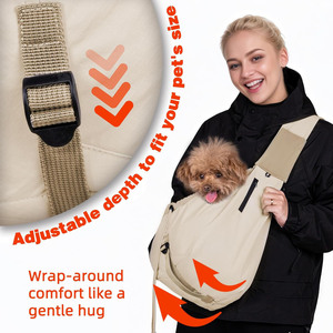 Sac de transport pour chien et chat jusqu'à 9 kg, sac à bandoulière pour chiot, sac à main pour animaux de compagnie avec sangle d'épaule, mains libres pour les voyages - Product Image 5