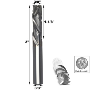 Fresas de extremo CNC, herramientas de fresado de carburo espiral de compresión, brocas de enrutador Endmill de carburo sólido de 3 flautas, vástago 3/<span class=keywords><strong>8</strong></span> - Product Image 2