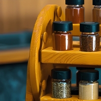 Étagère à épices en bois faite à la main, support de rangement pour herbes, organisateur de cuisine style ferme poli, décoration de Noël