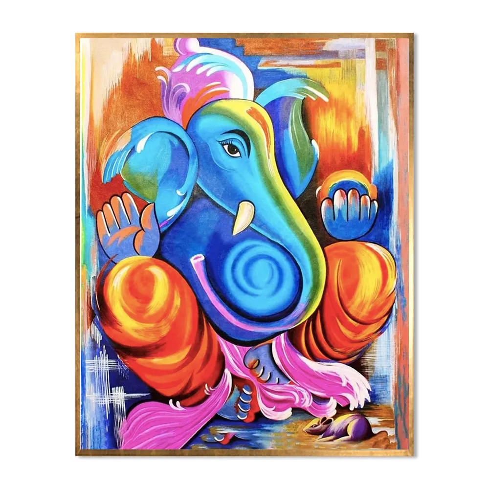 Precio de fábrica, pintura al óleo hecha a mano de alta calidad sobre lienzo, elefante indio, pintura al óleo, arte de pared para decoración, imagen de Animal