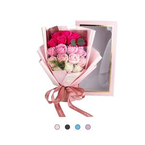Hot Sale Pink Soap Rose I Love You Dried Flower 18 Pcs Bouquet <b>Gift</b> Box <b>for</b> Valentine's Day - Product Image 1