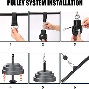 Kit de système de <span class=keywords><strong>poulie</strong></span> à câble-Attachement de traction et de triceps Lat DIY pour le gymnase à domicile, équipement de <span class=keywords><strong>musculation</strong></span> réglable - Product Image 5