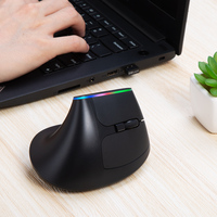 Souris de jeu verticale ergonomique silencieuse sans fil Delux M618C, 6 boutons, récepteur USB, RGB, 1600 DPI, souris optique pour PC portable