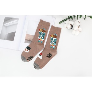 New Autumn Korean <b>Cat</b> Jacquard <b>Socks</b> Ins Trendy Mid Calf Cotton Women <b>Socks</b> - Product Image 4